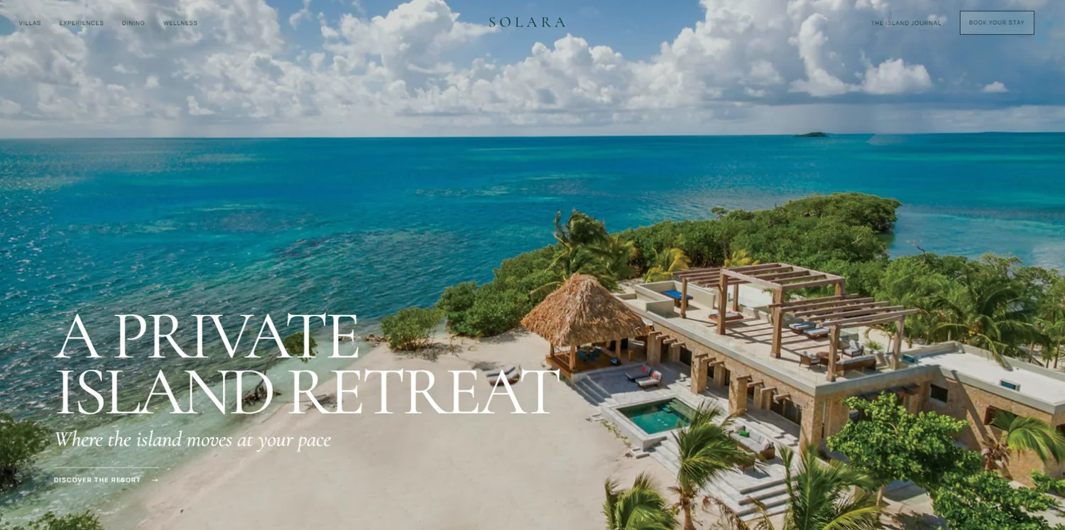 Resort booking platform search interface
